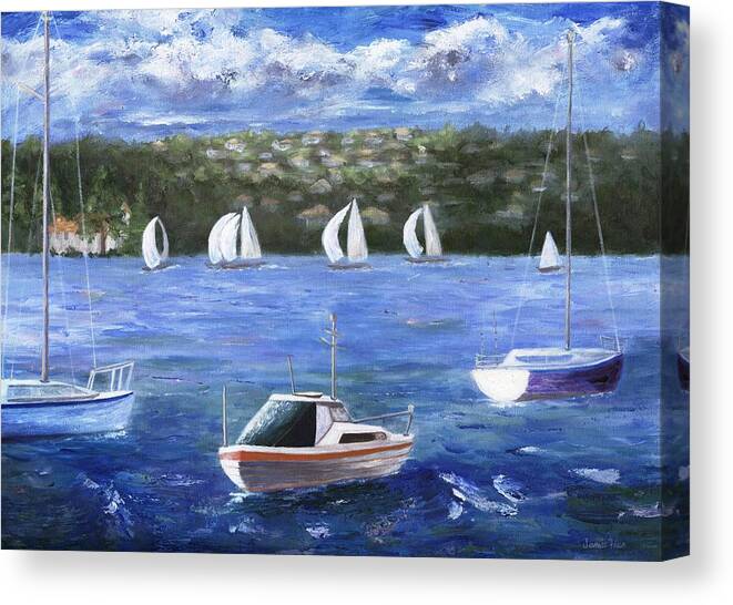 Australia Canvas Print featuring the painting Darling Harbor by Jamie Frier