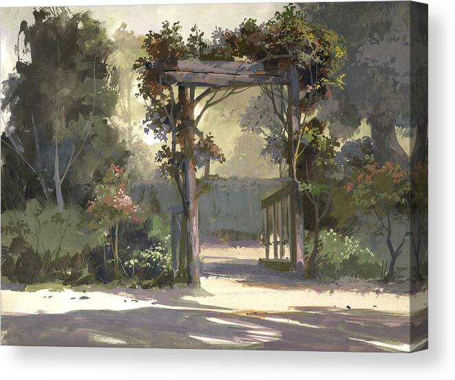 Landscape Canvas Print featuring the painting Descanso Gardens by Michael Humphries