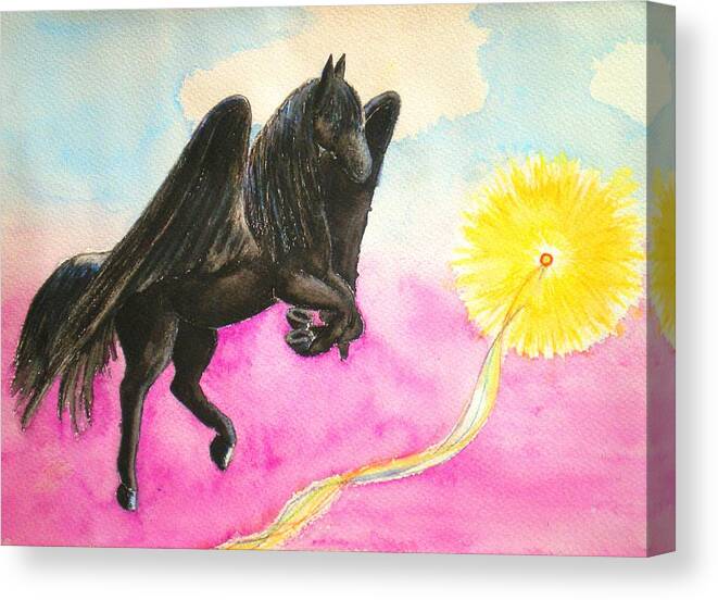 Pegasus Canvas Print featuring the painting Dream by Nieve Andrea 