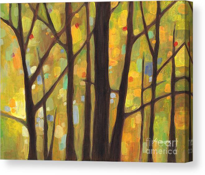 Dreaming Canvas Print featuring the painting Dreaming Trees 1 by Hailey E Herrera