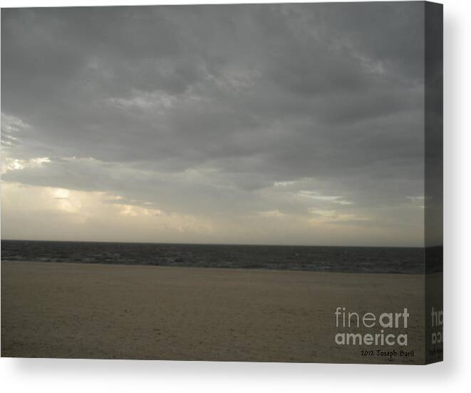 Dramatic Canvas Print featuring the photograph Dusk Beach Walk by Joseph Baril