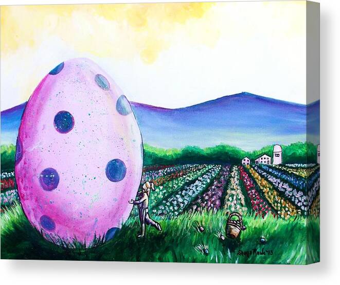 Easter Canvas Print featuring the painting EGGstatic by Shana Rowe Jackson