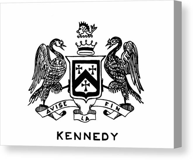 Kennedy Canvas Print featuring the mixed media Family Crest by Thomas F Kennedy