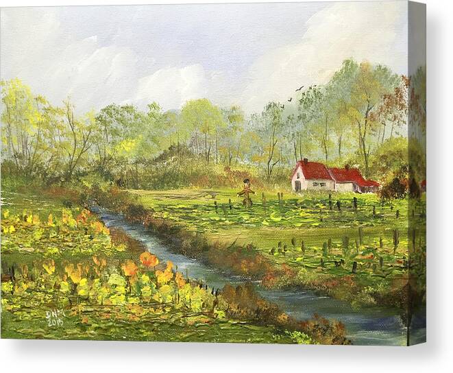 Farm Painting Canvas Print featuring the painting Farmer's Garden by Dorothy Maier