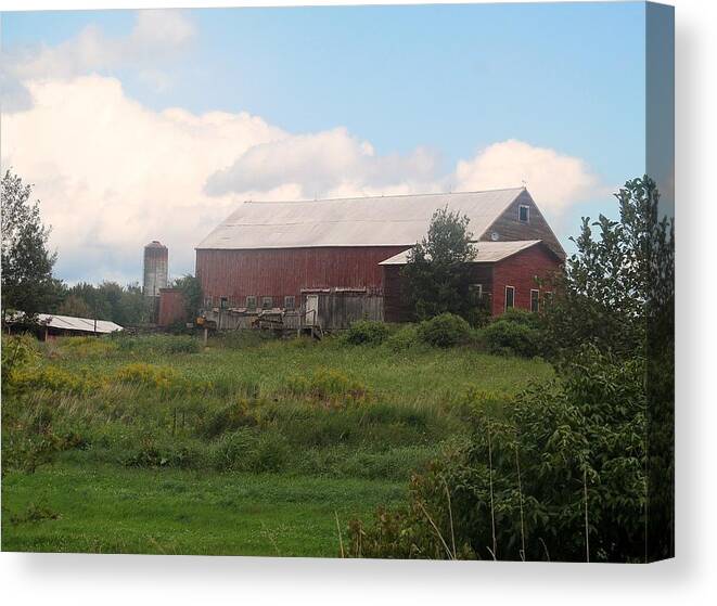 Landscape Canvas Print featuring the photograph Field and Farm by Loretta Pokorny