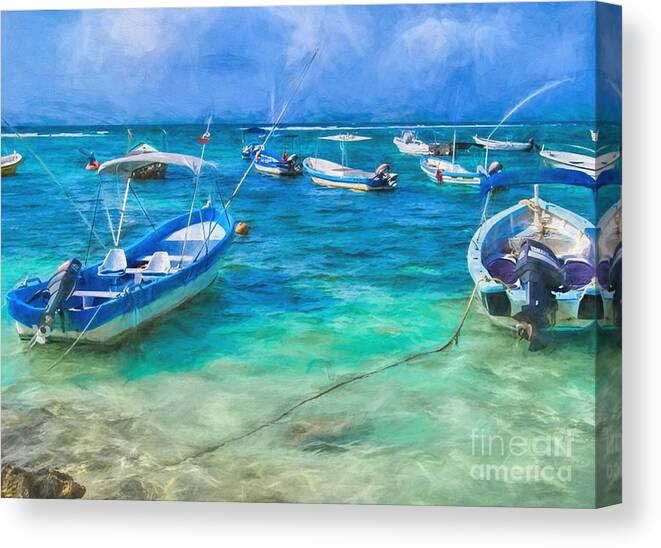 Boats Canvas Print featuring the photograph Fishing Boats by Peggy Hughes