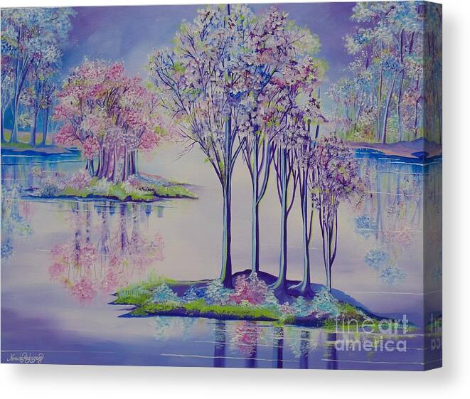 Trees Canvas Print featuring the painting Flourish by Nereida Rodriguez