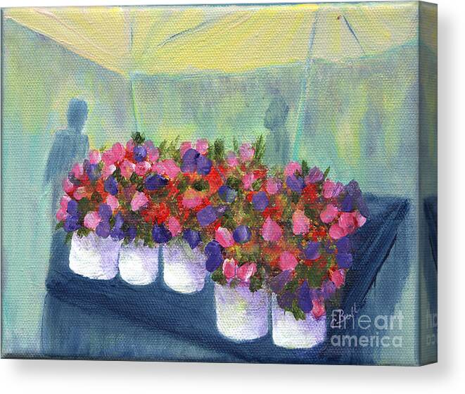 Flowers Canvas Print featuring the painting Flower Market by Claire Bull