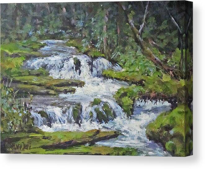 Original Canvas Print featuring the painting Forest Creek by Karen Ilari
