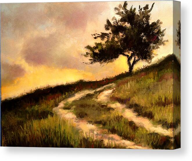 Landscape Canvas Print featuring the pastel Forgotten Road by Susan Jenkins