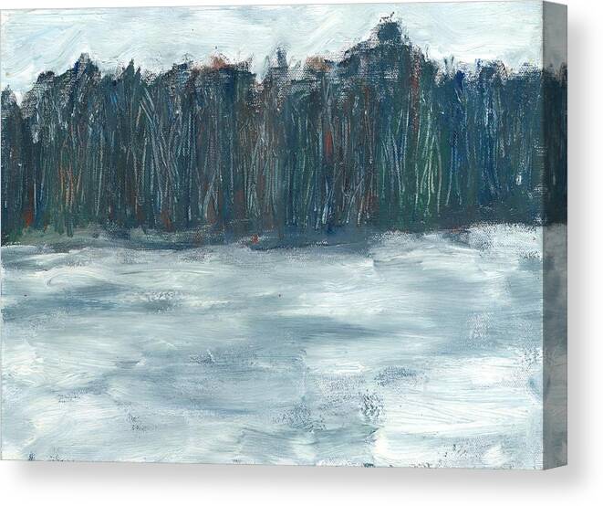Lake Canvas Print featuring the painting Frozen Lake by David Dossett
