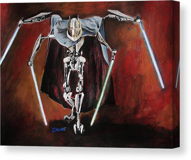 Star Canvas Print featuring the painting General Grievous by Jeremy Moore