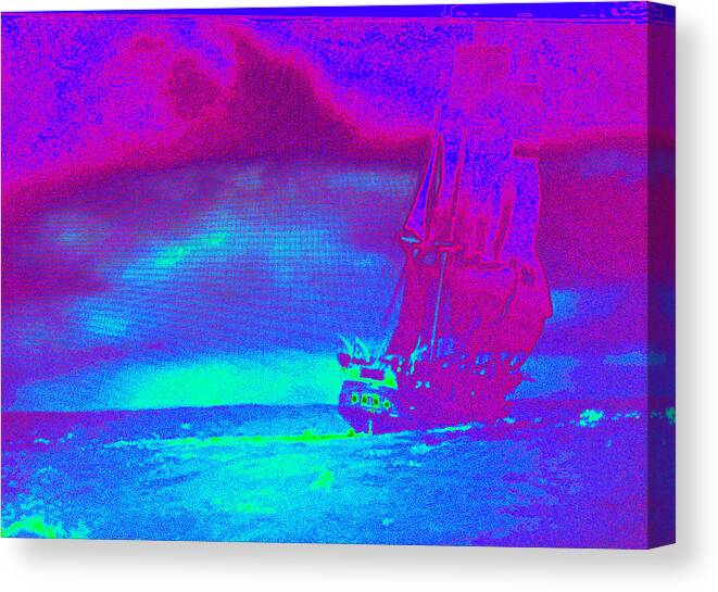 Ghost Ship Canvas Print featuring the digital art Ghost Ship by Alan Shiner