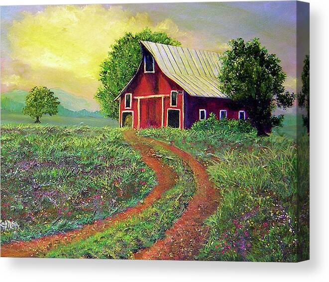 Lee Canvas Print featuring the painting Glorious Day On The Farm by Lee Nixon