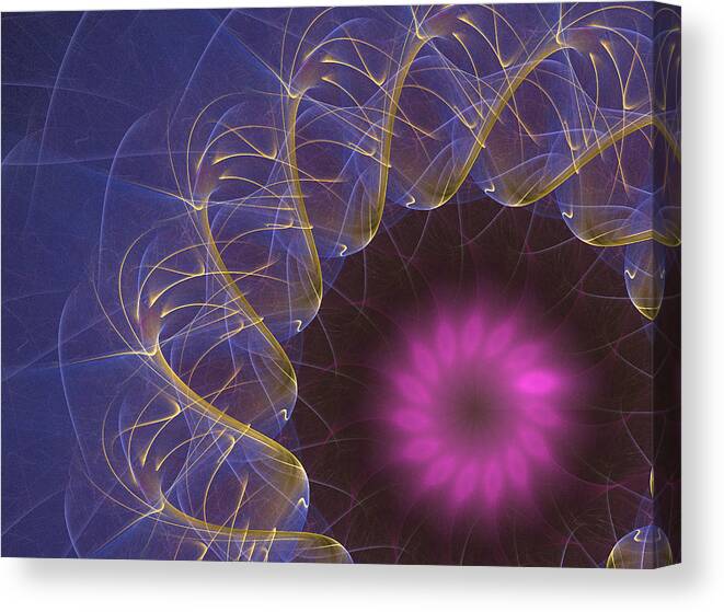 Mandala Canvas Print featuring the digital art Golden Waves by Ricky Barnard
