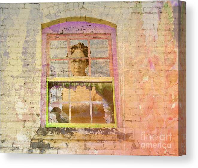 Vintage Canvas Print featuring the digital art Grandma at the Window by Desiree Paquette