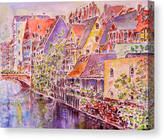 Watercolour Canvas Print featuring the painting Greetings from Nuremberg by Almo M