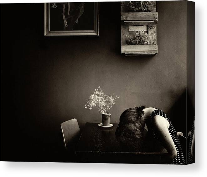 Breda Canvas Print featuring the photograph Grief by Ton Dirven