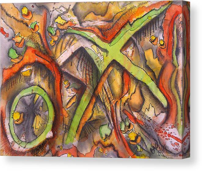 Water Color Canvas Print featuring the mixed media Ham and X by Brian Gilna