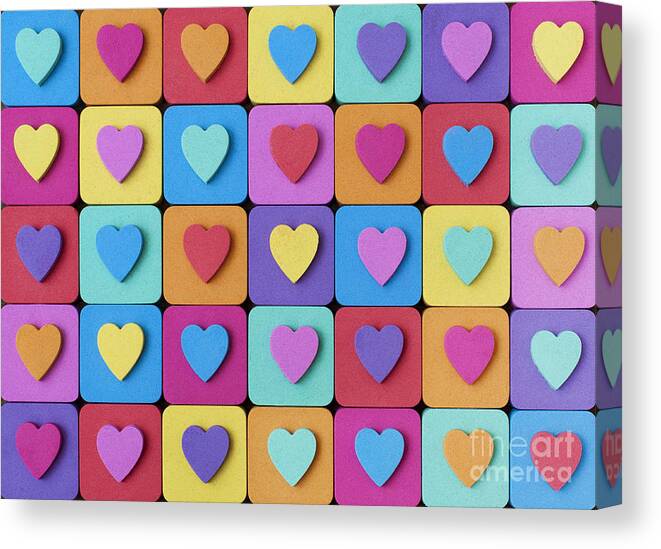 Love Canvas Print featuring the photograph Hearts of Colour by Tim Gainey