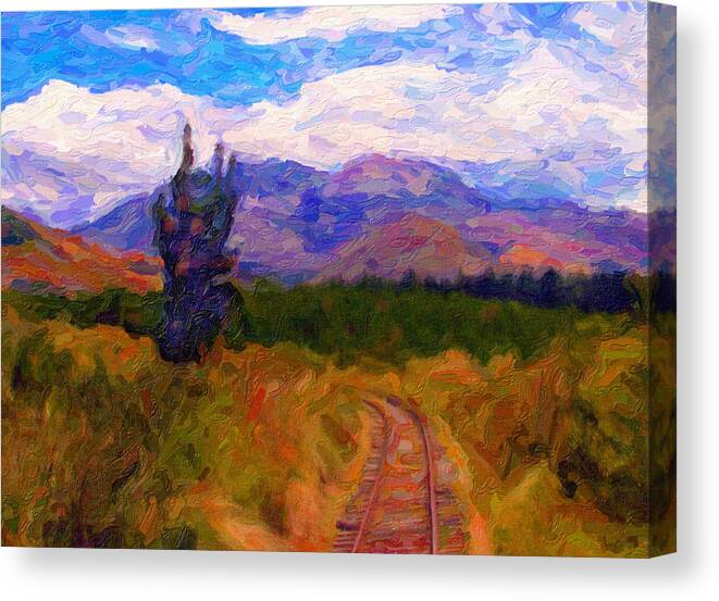 Poster Canvas Print featuring the digital art High Country Tracks by Chuck Mountain