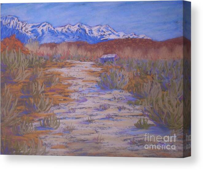 Landscape Canvas Print featuring the painting High Sierras Dry Wash by Suzanne McKay