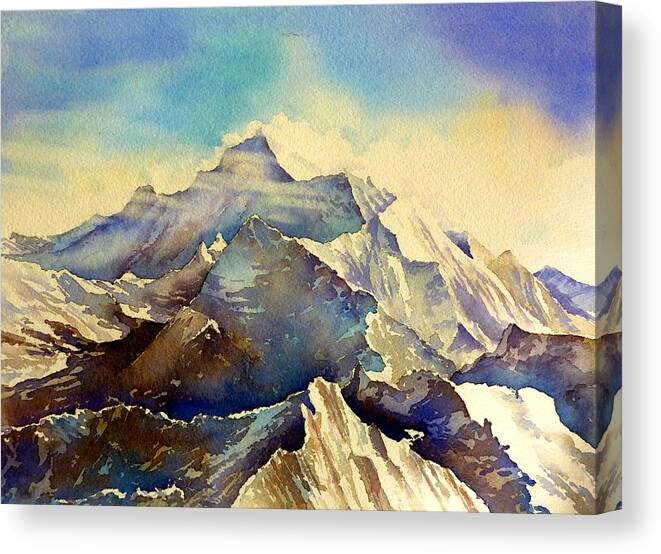 Himalaya Canvas Print featuring the painting Himalaya by Thomas Habermann