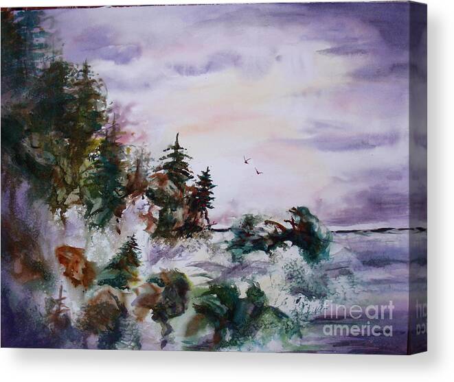 Seascape Canvas Print featuring the painting Homecoming by Julie Scxhroedewr