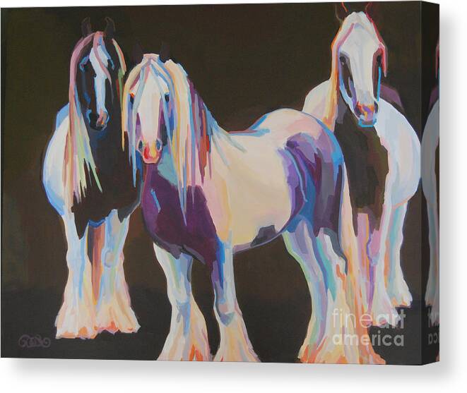 Gypsy Vanner Canvas Print featuring the painting Hooligans by Kimberly Santini