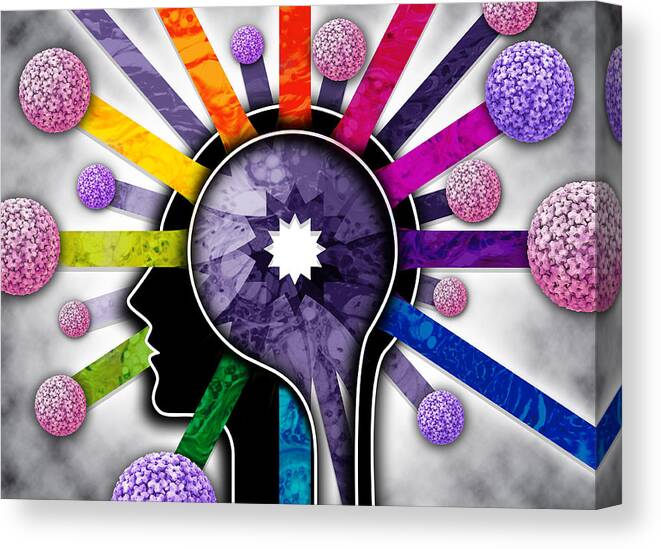 Science Canvas Print featuring the photograph Hpv In Head And Neck Cancers by Science Source