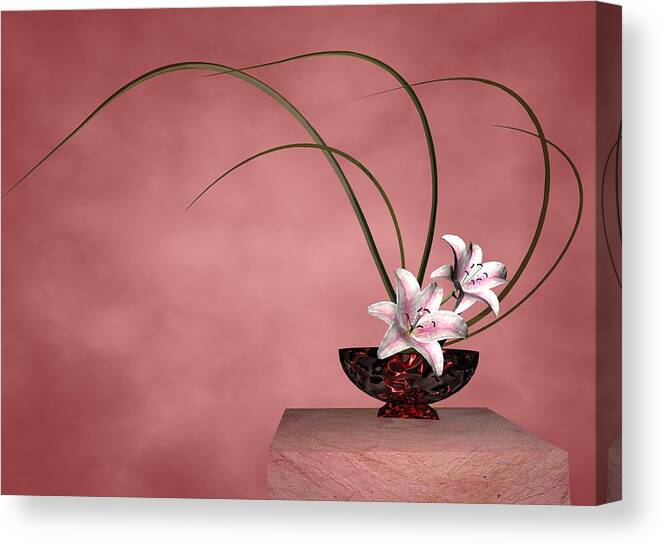 Ikebana Canvas Print featuring the digital art Ikebana by Louis Ferreira