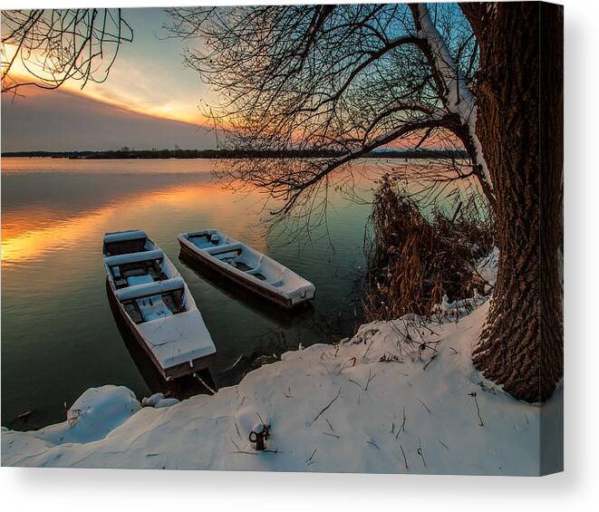 Landscapes Canvas Print featuring the photograph In safe harbor by Davorin Mance