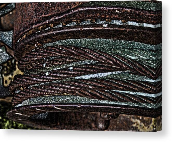 Cable Canvas Print featuring the photograph Industrial Art Abstract by Cathy Anderson
