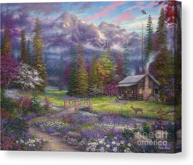Bierstadt Canvas Print featuring the painting Inspiration of Spring Meadows by Chuck Pinson