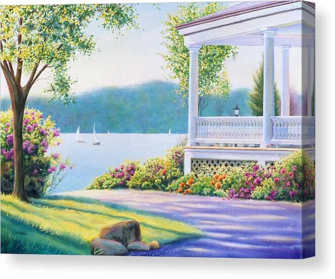 Watercolor Canvas Print featuring the painting Invitation to Spring by Daniel Dayley