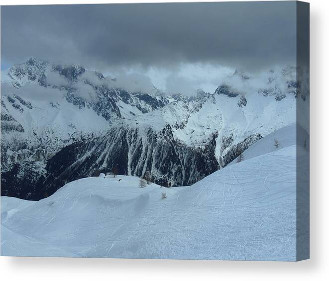 Italian Alps Ski Slope Canvas Print featuring the photograph Italian Alps Ski Slope by Frank Wilson