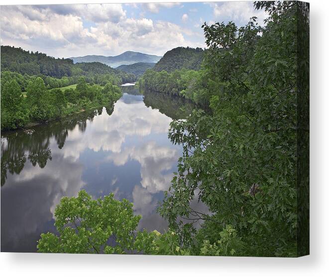 Feb0514 Canvas Print featuring the photograph James River Blue Ridge Parkway Virginia by Tim Fitzharris