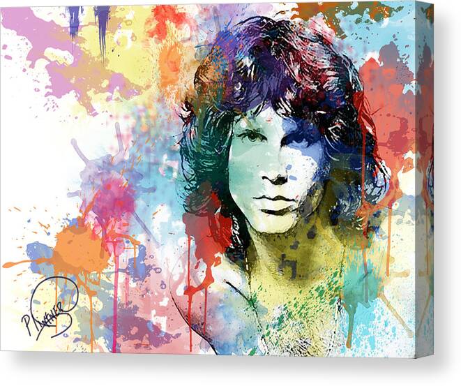 Jim Morrison Canvas Print featuring the digital art Jim Morrison by Patricia Lintner