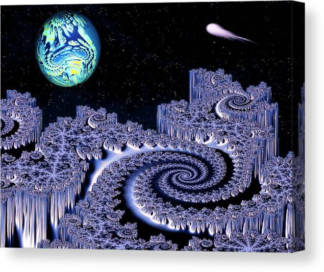 Fractal Image Canvas Print featuring the photograph Julia Set Fractal - Plutonia Comet Crop by Gregory Sams/science Photo Library