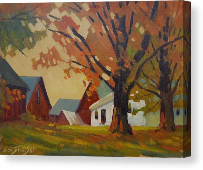 Berkshire Hills Paintings Canvas Print featuring the painting Kordana Place by Len Stomski