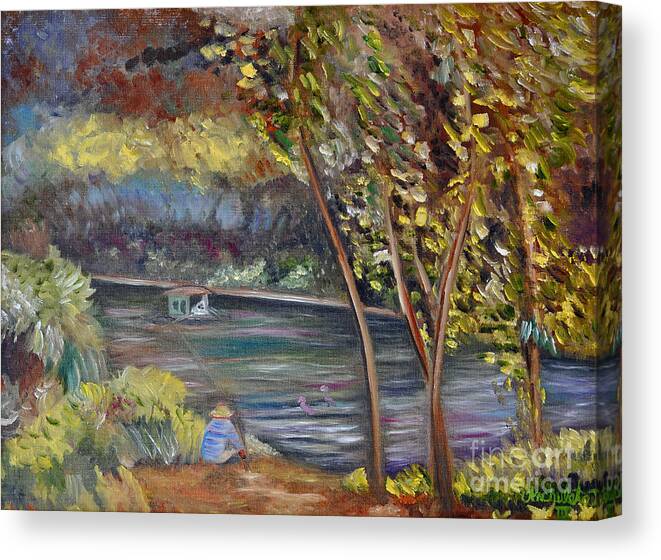 Lake Canvas Print featuring the painting Lake by Ruben Archuleta - Art Gallery