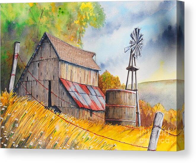 Landscape Canvas Print featuring the painting Last Days of Summer by John W Walker