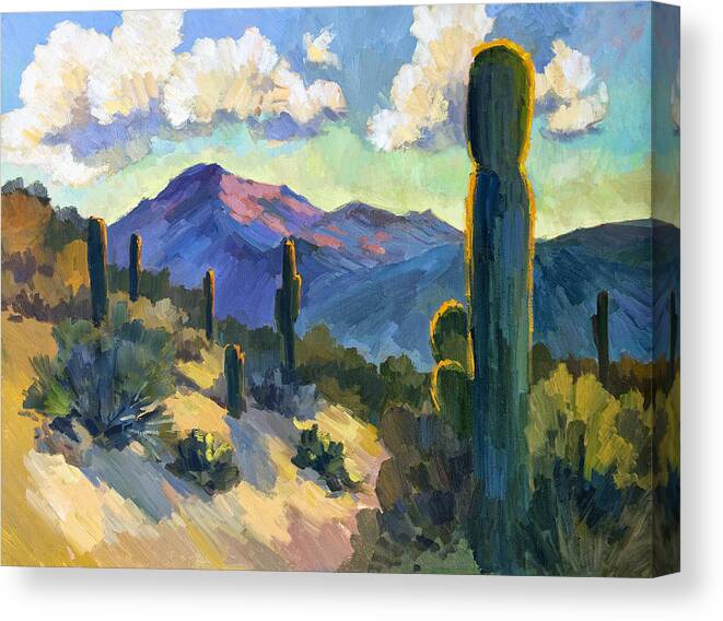Late Afternoon Canvas Print featuring the painting Late Afternoon Tucson by Diane McClary