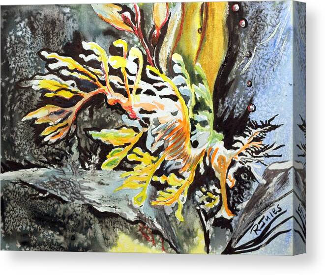 Fish Canvas Print featuring the painting Leafy Dragon by Richard Jules