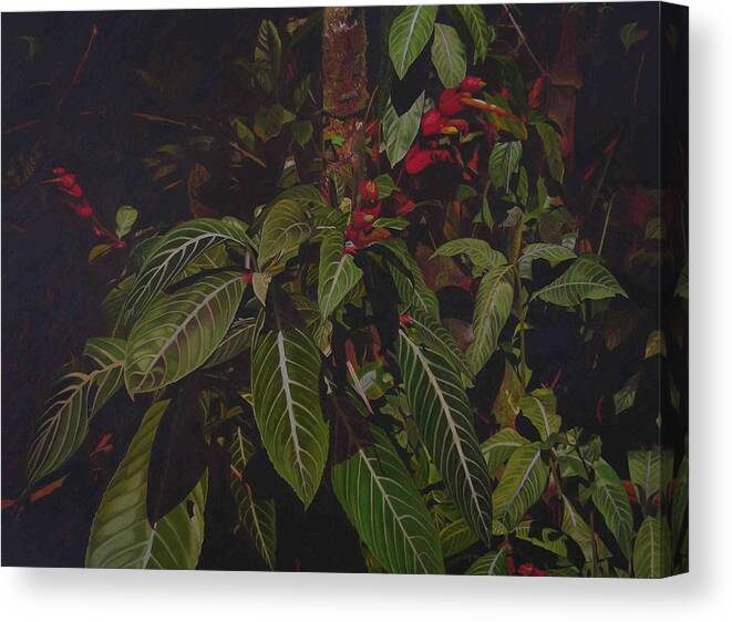 Leaves Canvas Print featuring the painting Leaving Monroe by Thu Nguyen