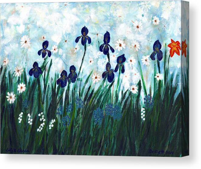 Garden Canvas Print featuring the painting Lily's Garden by David Dossett