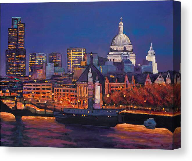 London Canvas Print featuring the painting London Calling. by Johnathan Harris