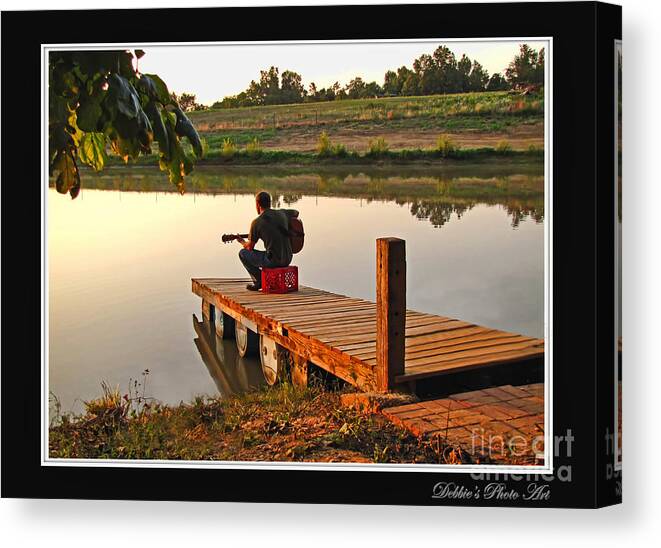 Musician Canvas Print featuring the photograph Lonely Guitarist by Debbie Portwood