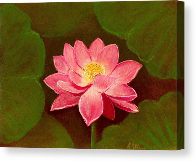 Lotus Canvas Print featuring the painting Lotus Flower by Anastasiya Malakhova