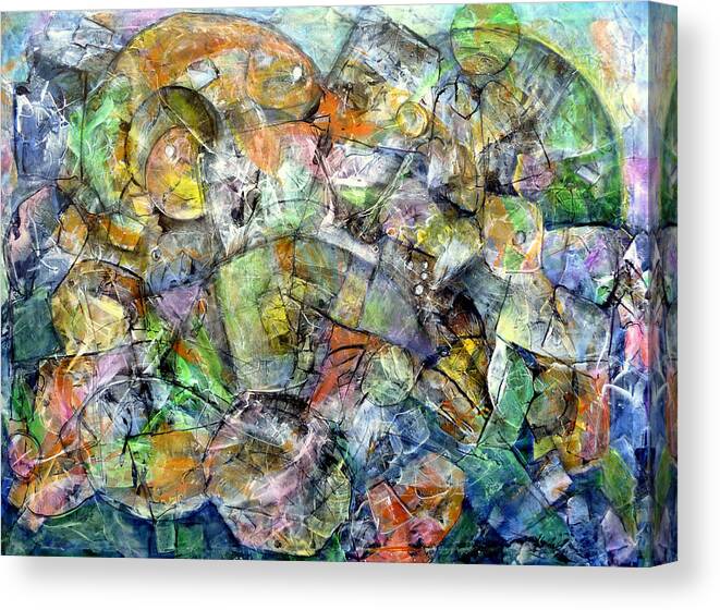 Abstract Canvas Print featuring the painting Flotsam 2 by Jim Whalen